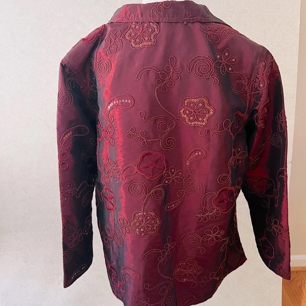 SUSAN GRAVER PLUS 1X EMBROIDERY ARTISITC‎ WHIMISICAL LINED LIGHTWEIGHT JACKET